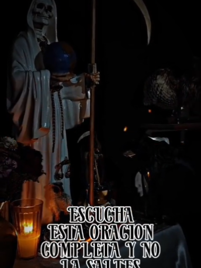 Escucha esta oración antes de ir a trabajar… la Santa Muerte puede abrirte las puertas...  #santamuerte #santamuertedevotee #santamuerteoraciones #santmuertenegra 