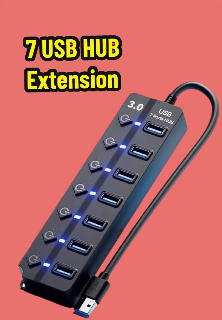 #creatorsearchinsights 7 USB Ports Hub #usbport #usbhub #usbextension #TechGadgets