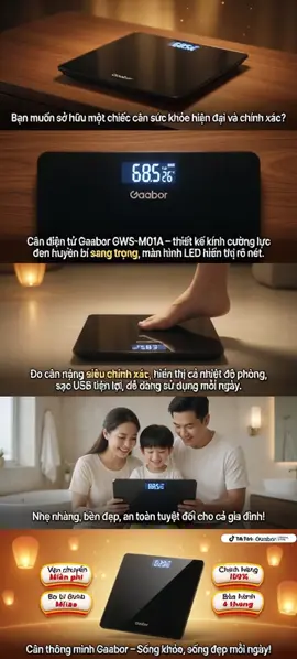 Hot Deal | Cân sức khỏe điện tử Gaabor GWS-M01A bộ phận thiết bị thương mại màn hình LED sạc USB type- C hiển thị nhiệt độ phòng cán cân nhân phẩm cân sạc pin cân tích điện Hàng cao cấp #siêu bền #tiện lợi #thịnh hành #