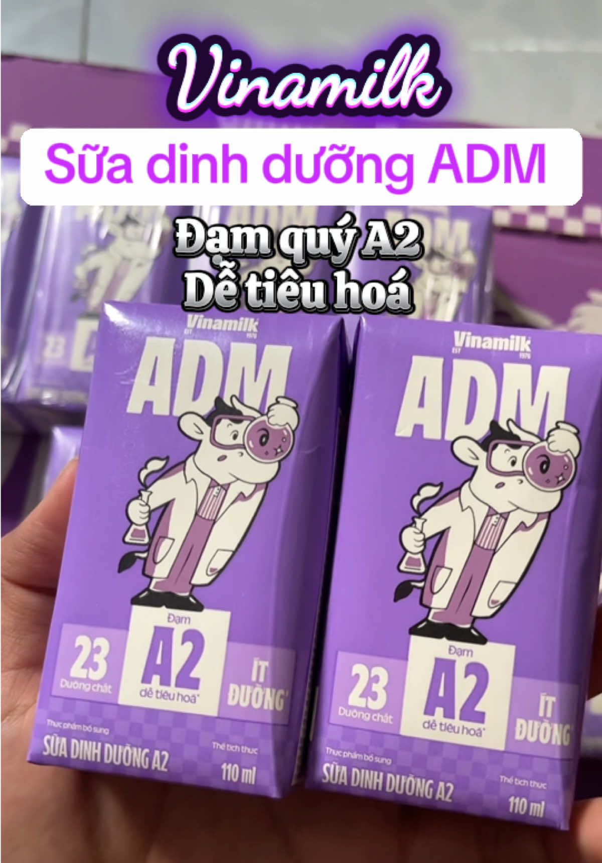 Sữa dinh dưỡng ADM - VINAMIKL bổ sung đạm quý A2 dễ tiêu hoá , ít đường #suadinhduong #damquya2 #vinamilk #meshin_review #suachobe 
