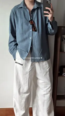 Quần dù đi biển qá hợp lí lunnn 🏖️ #fabriclism #outfit #Summer #fyp #thoitrang 