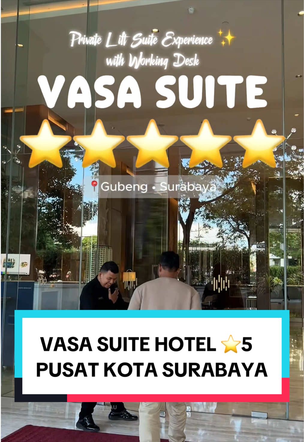 Private luxury stay in the heart of Surabaya ✨ Vasa Suite Surabaya hadir dengan pengalaman menginap yang eksklusif lewat private lift access langsung menuju suite room 🤍 Begitu masuk kamar langsung terasa ambience yang tenang, modern, dan homey seperti di rumah sendiri. Suite room-nya luas banget dengan desain elegan yang cocok untuk short getaway, workcation, maupun relaxing staycation di tengah kota. Di dalam kamar juga sudah tersedia intercom yang langsung terhubung ke reception, jadi semua kebutuhan bisa lebih praktis hanya dari kamar 📞 Tidak hanya itu, tersedia juga working desk yang nyaman untuk WFH atau business trip, lengkap dengan kitchen area dan mesin cuci pribadi yang bikin pengalaman menginap terasa makin nyaman dan private ✨ Sebagai welcome treat, tersedia juga welcome snack manis yang siap menemani waktu istirahat kamu 🍪🌃 #vasasuite #vasa #vasahotelsurabaya #hotelsurabaya #hotelbintang5 