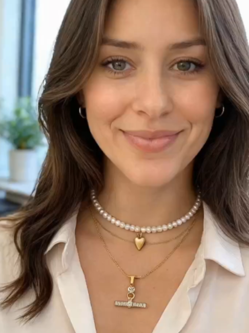 Elegant necklace fits all outfits and occasions#SummerVibes #necklace #WeeklyDeals #gift #layerednecklace #pearlnecklace