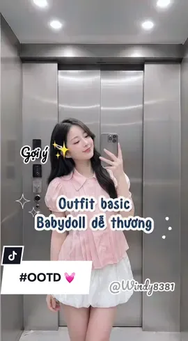 Chiếc áo sơmi babydoll hồng này vừa tôn dáng vừa dễ phối, đi chơi hay cafe đều xinh #thoitrangnuhottrend #phoidoxinh #babydoll  