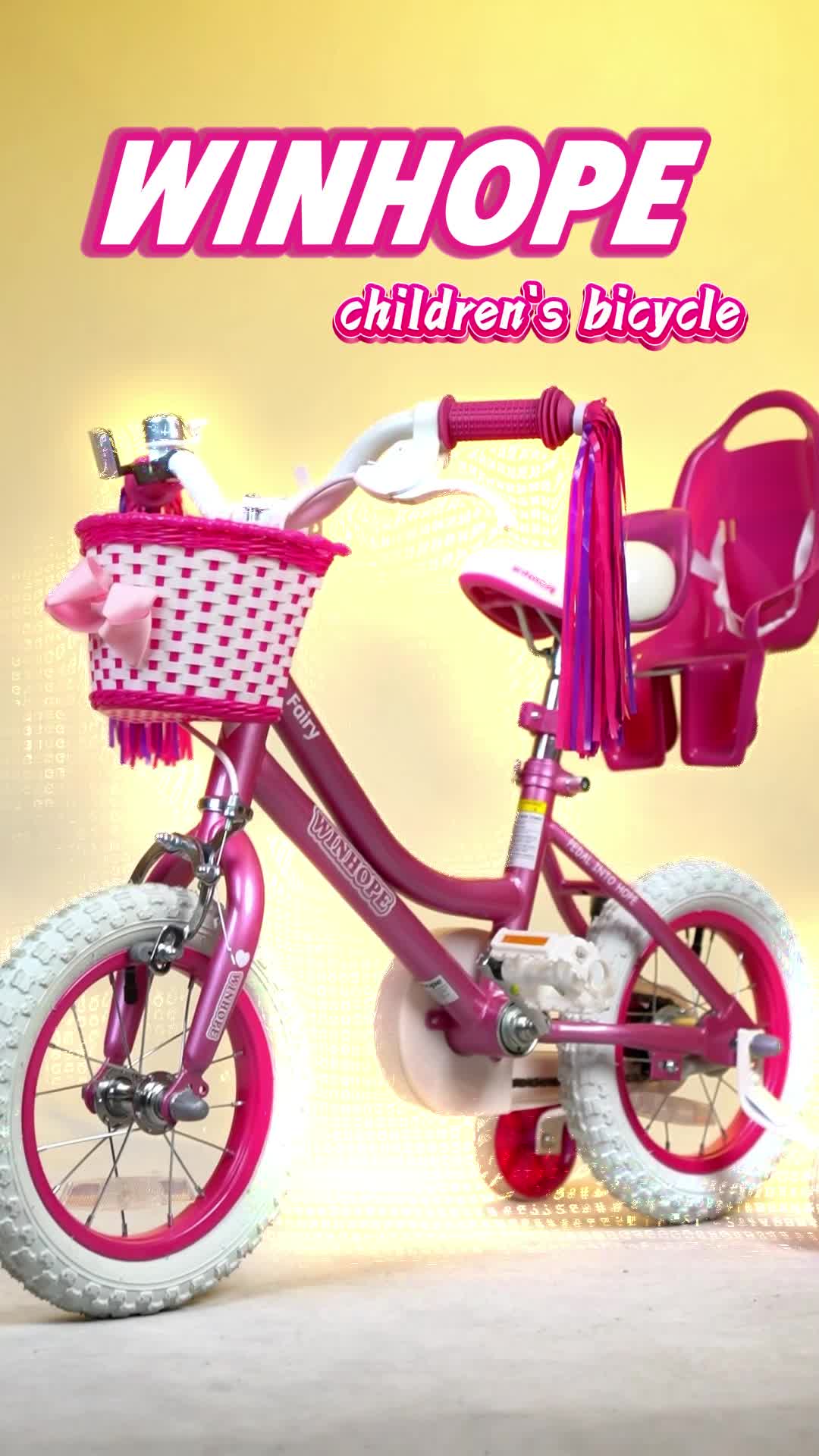 WINHOPE Little Fairy Children's Bicycle Ages 2–9 | 12–18 inch with training wheels, front basket, doll seat, handlebar ribbon | 95% preassembled, dual brakes, adjustable seat/handlebar #bestelectricbike #kidsmotorcycles #kidsbikes #kidsfourwheeler #kidsbiketire #bikesafetygear #dirtbikekid #budgetbikes #bikefamily #fastestebikes #WinHope
