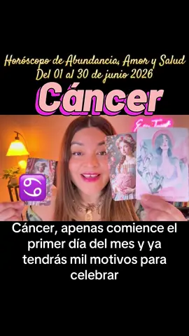 Cáncer ♋️ Horóscopo de Abundancia, Salud y Amor del 01 al 30 de junio 2026  #signocancer♋️ #cancer♋️ #horoscopos #lecturadecartas 