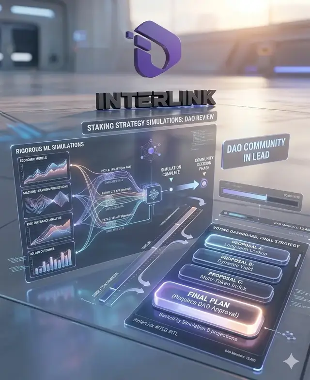 Every staking option presented to the InterLink DAO is backed by rigorous economic simulations. We are not guessing; we are using machine learning to project the best outcomes for our holders. Now, the community takes the lead to finalize the strategy.  #InterLink #ITLG #ITL