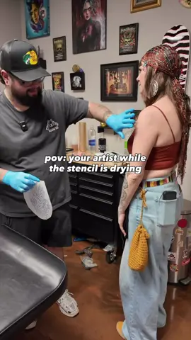 word is she’s still waiting to start her tattoo 👀😅 @Rydertattoos 