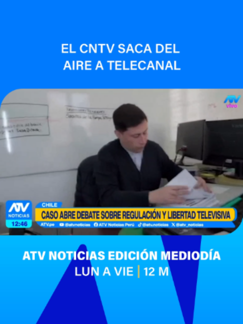 Telecanal fuera del aire 📺El CNTV toma una drástica decisión. Tras 20 años de transmisión en Chile, el Consejo Nacional de Televisión decidió caducar las concesiones de Telecanal por supuestos incumplimientos en la cobertura digital. El medio ya apeló ante la justicia chilena, abriendo un fuerte debate sobre la regulación y la libertad televisiva. ⚖️🎬 ¿Qué opinas de esta medida? ¡Te leo en los comentarios! 👇 #Telecanal #CNTV #TelevisionChilena #NoticiasChile #TVDigital #ATVNoticias