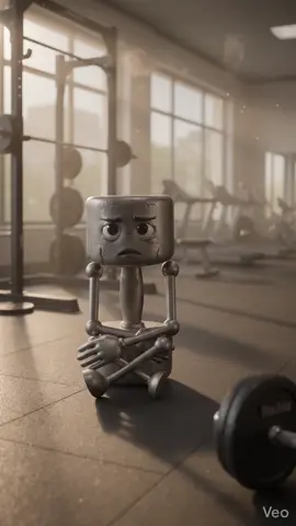 Dumbbell tries to do one push-up in the gym.#followme #😄 #funny #AI 
