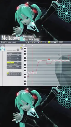 Here’s a look at my tuning process for Miku V4X Solid ♡ I had a lot of fun working on Meltdown!! The full cover is up on my channel now <3 #vocaloid #miku #hatsunemiku #mikuappend #vocaloidproducer 