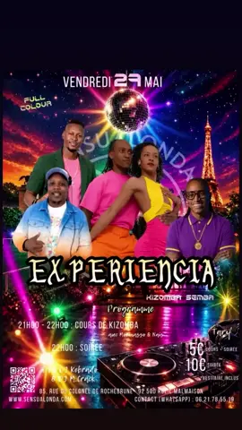 🔥✨ EXPÉRIENCIA – LA SOIRÉE KIZOMBA QUI VA ENFLAMMER RUEIL-MALMAISON ! ✨🔥 📅 Vendredi 29 Mai 📍 85 Rue du Colonel de Rochebrune, 92500 Rueil-Malmaison Prépare-toi pour une nuit 100% vibes, danse et sensations avec l’univers Sensual Onda 💃🏾🕺🏾 🌈 Ambiance FULL COLOUR 🎶 Kizomba • Semba • Afro Vibes 💥 DJ Kebrando & DJ M. Crack aux platines 🔥 Show, énergie, connexion et bonne humeur garantie ! ━━━━━━━━━━━━━━━ 💃 PROGRAMME DE LA NUIT 🕘 21H00 – 22H00 : Cours de Kizomba avec Morenasso & Naïs 🕙 22H00 : Début de la SOIRÉE jusqu’au bout de la nuit 🌙✨ ━━━━━━━━━━━━━━━ 💸 TARIFS 🎟 5€ = Cours + Soirée 🎟 10€ = Soirée seule 🧥 Vestiaire inclus 📲 Réservation & Infos WhatsApp : 06 21 78 55 19 🌐 www.sensualonda.com ⚠️ Dress code conseillé : FULL COLOUR 🌈 Viens briller, danser et vivre une expérience unique ! 🔥 Invite tes amis, partage un maximum et prépare-toi à une soirée inoubliable ! #Experiencia #Kizomba #Semba #SoireeParis #AfroDance    @SensualondaDance 