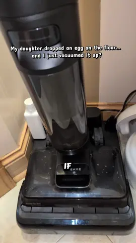 The egg test sold me 😭 I was NOT expecting this to work but the Dreame H12 Pro FlexReach said hold my mop 🫧 Vacuums AND mops at the same time, self-cleans with high heat, and lays flat to reach under everything. linked below!  #CleanTok #TikTokShop #DreameH12Pro #VacuumMop #MomHacks 