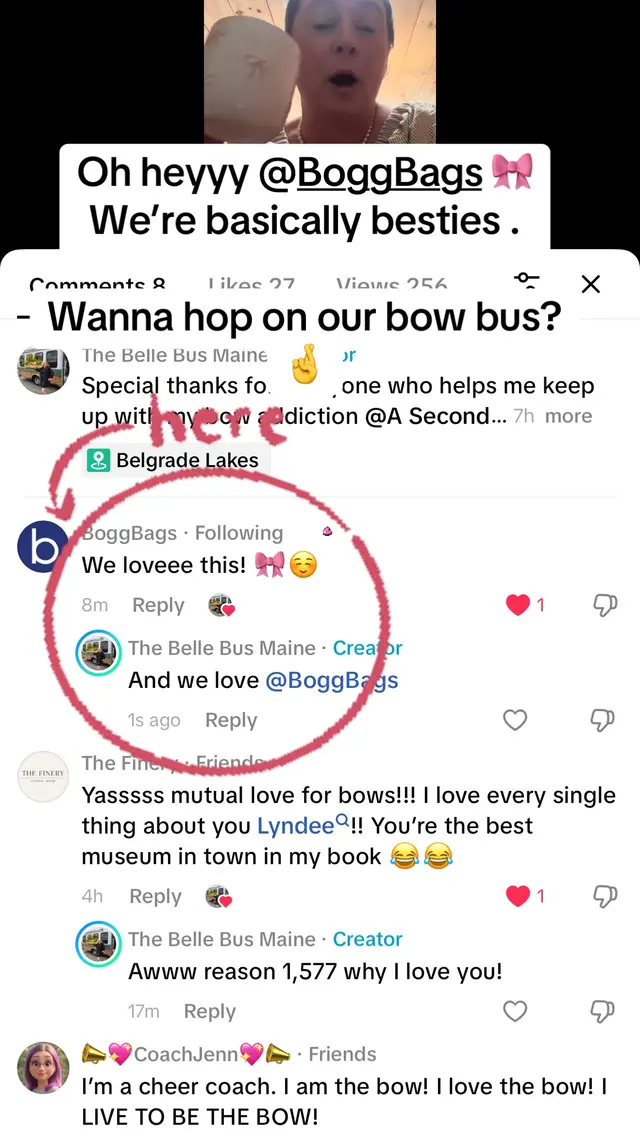 And we are obsessed tbh.   Your bow bags make us so happy and we feel like we should take it to the next level and be besties.    Can you play?  Check out our bow bus and let us know how you can collab🎀🩷🚌#thebellebus #mobilebillboard #boggbags #brandlove #bowboggbag 