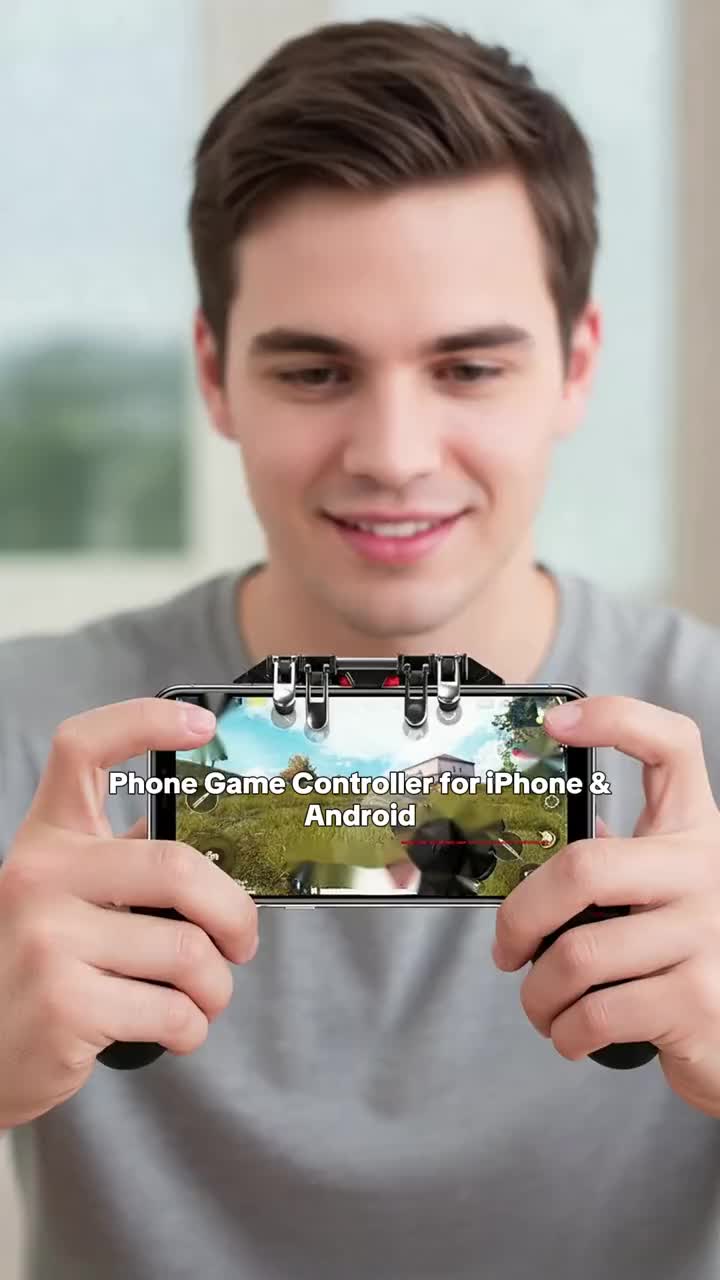 Mobile Game Controller for iPhone & Android, Pubg Mobile Controller Phone Triggers for Gaming, Gaming Grip Joystick Gamepad Shoot Aim Keys for 4.7-6.5