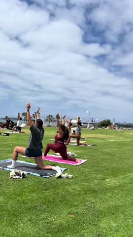 Outdoor yoga with ocean views. Love the lbc :) #lbc #yoga #beach #oceanview #longbeach 