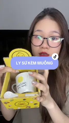 Ly sứ kèm muỗng #lysu #lyuongnuoc #cocuongnuoc #thu2freeship #casago 