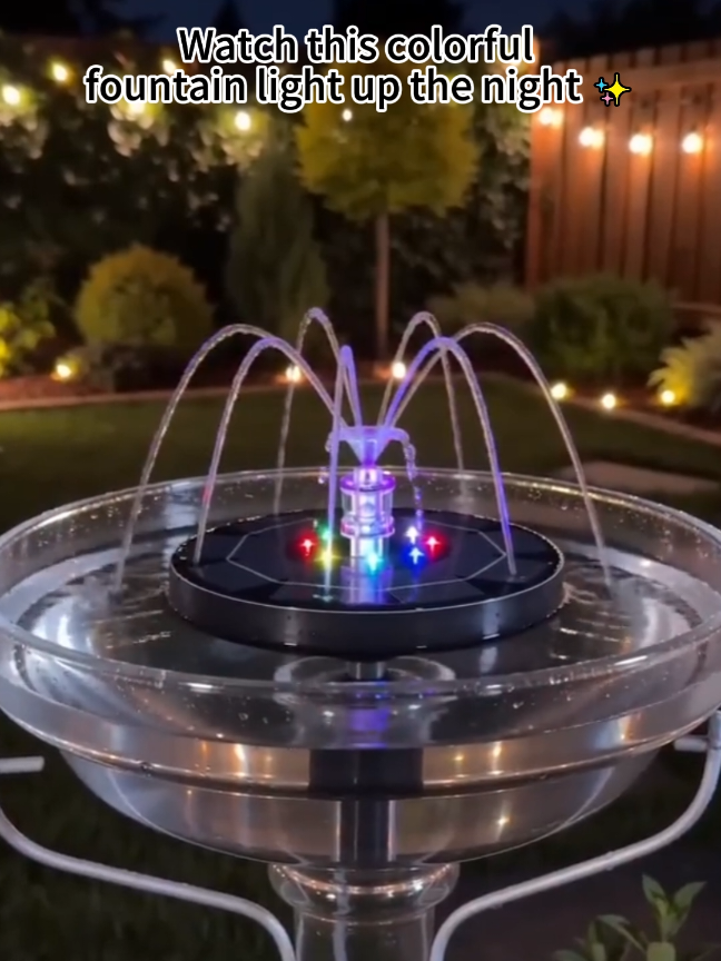 Turn your backyard into a magical night show with this color-changing LED fountain. Water dances with lights for the perfect vibe.#LEDFountain  #GardenDecor   #BackyardVibes  #WaterFountain  #outdoorlighting 