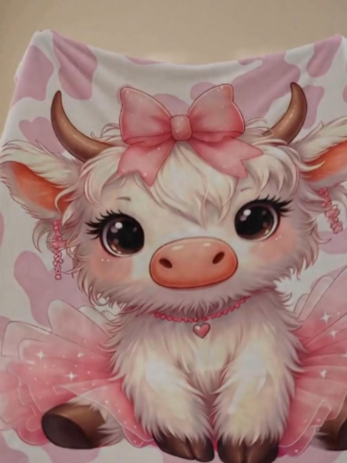 This Highland cow pattern becomes even more adorable the more you look at it.   #HighlandCow #AnimalLover #CuteCow #CozyBlanket #CowBlanket #Cow #CuteAesthetic #softthrowblanket #AnimalBlanket #HighlandCattle #CowLover