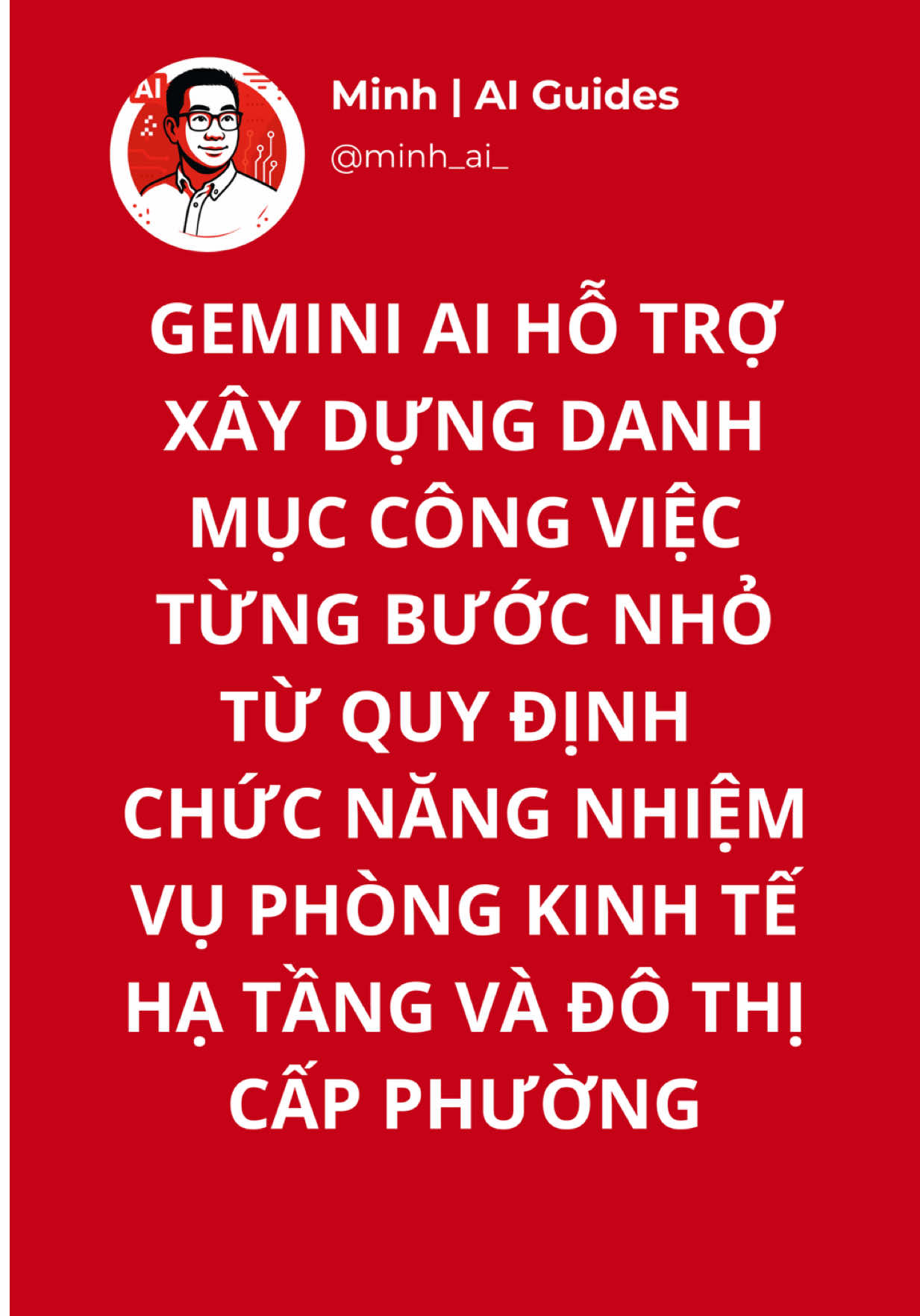 Bóc tách, liệt kê, xây dựng danh mục công việc từ chức năng nhiệm vụ của đơn vị thành từng bước nhỏ bằng sự trợ giúp của Gemini. Hôm nay sẽ là ví dụ cho phòng kinh tế, hạ tầng và đô thị cấp xã phường. #minhaiguides #canbocongchuc #aicongchuc #xuhuong #LearnOnTikTok 