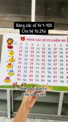 Bảng các số từ 1-100 cho bé #tiemmeboi #xuhuong 