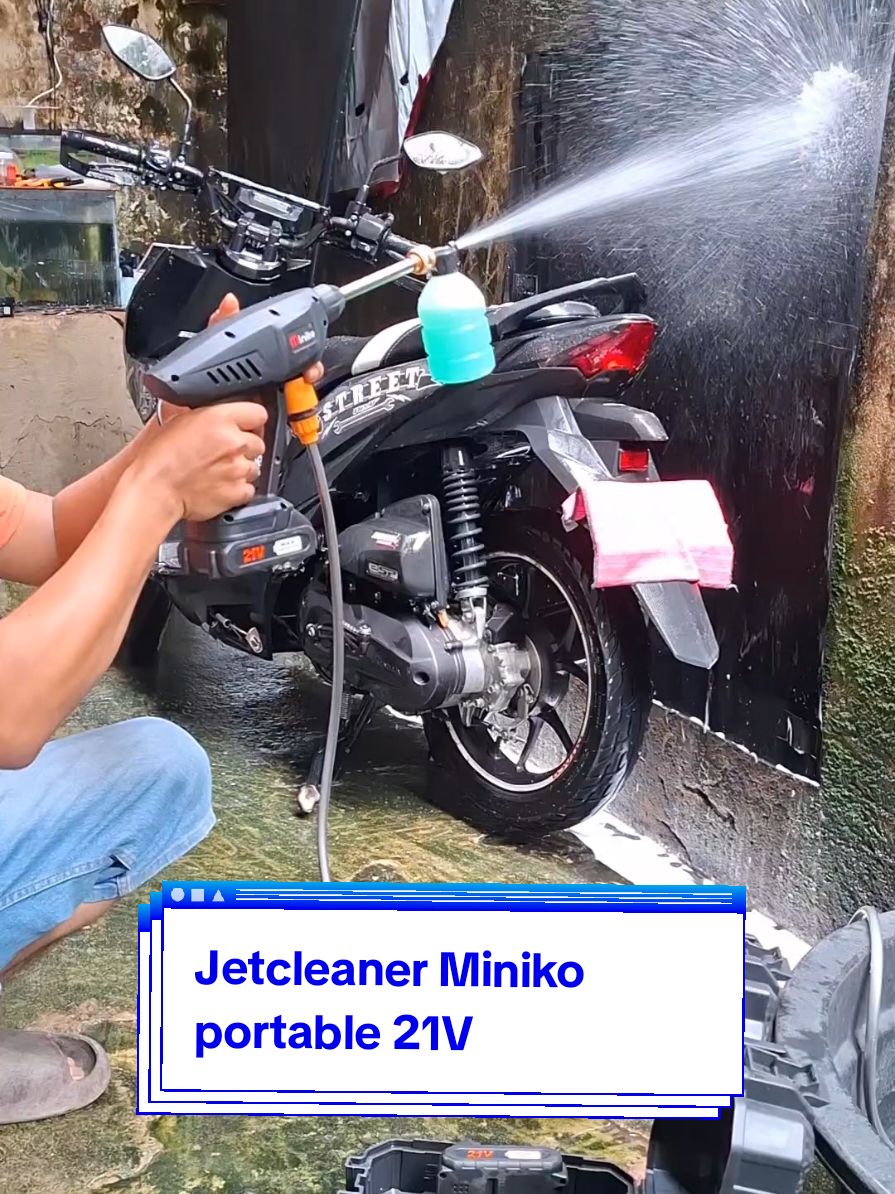 Jetcleaner portable murah Miniko 21V #jetcleanerminiko #alatcucimotor #semprotancucimotor #gajiansale #promoguncang66 