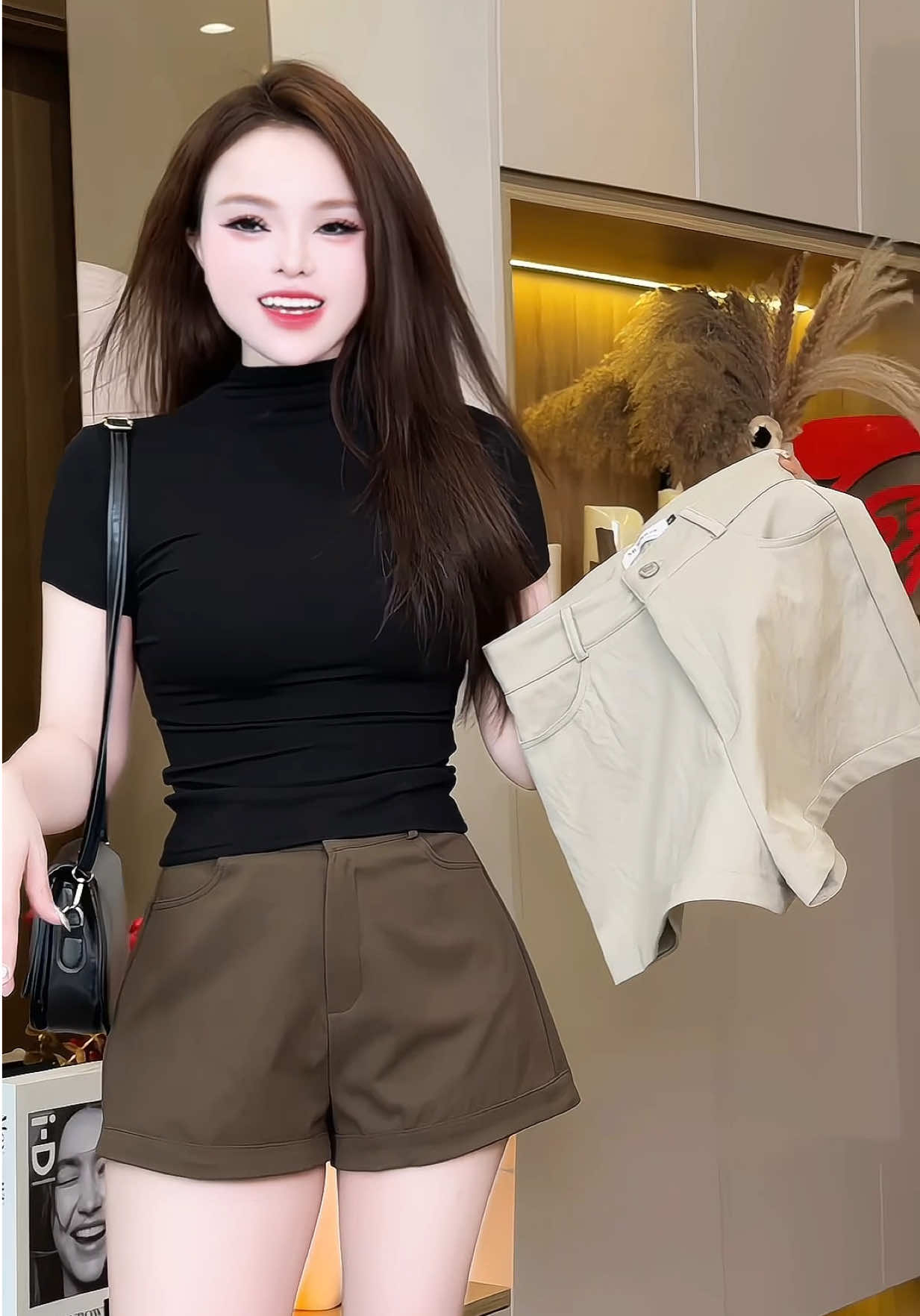 Quần short kaki cạp cao dáng A tôn dáng lémm ạ 