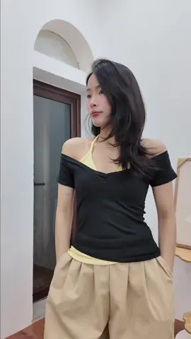 Áo phối sẵn bra màu xiu xinh mí bà #aothun #aotrevai #ao 