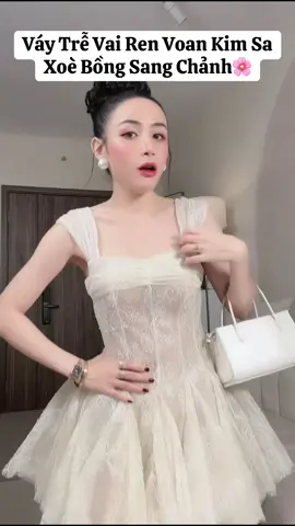 #đầm_xinh #đầmdựtiệc #Váy Trễ Vai Ren Voan Kim Sa  Xoè Bồng Sang Chảnh🌸#xuhướng2026mớinhất #viraltiktok 