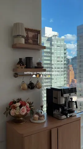 setting up my dream coffee bar ☕️ #coffeebar #Home #homedecor #nycapartment #DIY 