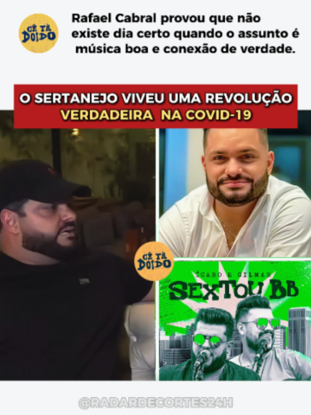 @rafael_cabral4   Revolução do Sertanejo  COVID-19. #rafaelcabral #rafaelcabralcy  O sertanejo viveu uma verdadeira revolução durante a pandemia de COVID-19. As tradicionais apresentações ao vivo foram substituídas pelas 
