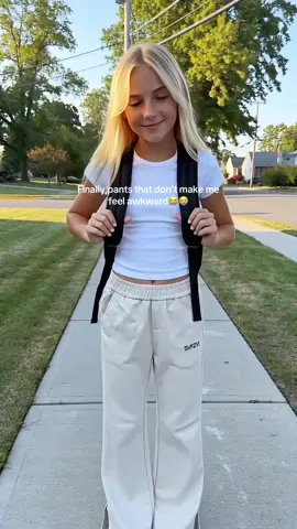 These look like the kind of pants tween girls NEVER want to take off. #widelegpants #comfyoutfit #schooloutfit #softgirl #teenfashion