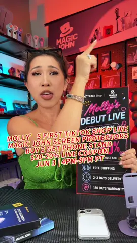 Molly’s First TikTok Shop Live #magicjohn #iphone17promax #SummerWins  #screenprotection #DealsForYouDays 