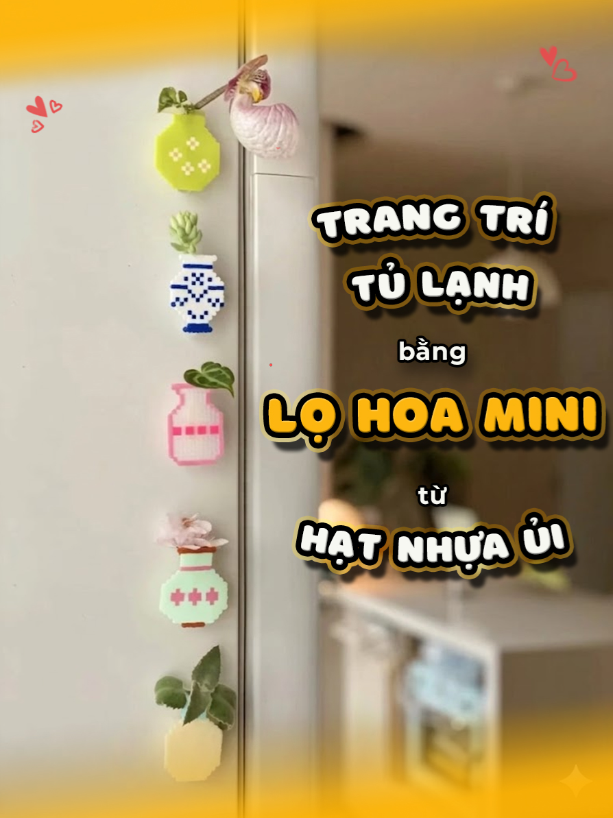 Nam châm bình hoa mini xinh xỉu từ hạt nhựa ủi #LearnOnTikTok #handmade #hatnhuaui #xuhuong #DIY #hatuine