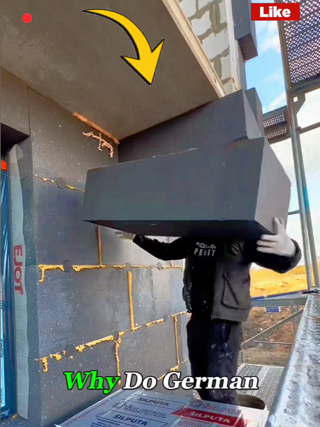 This Foam Wall Keeps German Homes Cool in 95°F Heat！#building #construction #homedecor #wall #house Why do German homeowners leave the AC off all summer, even in 95 degrees Fahrenheit heat? Here's the wild truth. It's not the AC, it's the house. They wrap homes like big insulated thermoses. First, they wipe exterior brick clean of dirt. Then they stick these gray graphite foam panels straight onto the wall. Zero tiny gaps, not even a hairline split. If a piece is too big, they shave it down for a snug fit. Too small, they cut a fresh slab to fill the space. Tight hot air can't sneak indoors at all. Before installation, they slather heavy construction glue. Once pressed tight, panels stay fixed for years. It looks like gluing giant gray sponges, but it's fitting the whole house. A thick insulated jacket. And here's the kicker. When sunlight scorches outside like a hot grill, walls remain cool. They rarely crank AC and rooms stay comfy all day. Cool air locks in inside like a big cooler. The power meter barely runs. Almost on break. This build is low cost, tough and long lasting. Add stucco and paint, the house looks ordinary roadside. That's why their summer electric bills stay super low. Not from limiting AC use, but they hardly need to turn it on from the start. So the big question, could your house do the same?