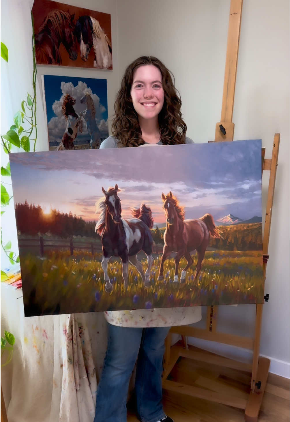 This commission from last year had all of my favorite things to paint - beautiful landscape, dramatic lighting, and of course, a pair of stunning horses. 😍  My books are opening on June 14th! 🎉 I will be accepting new commission requests from my email subscribers - shoot me a message if you’d like to make sure you’re on that email list!  #westernart #horses #painting #oilpainting #artist 