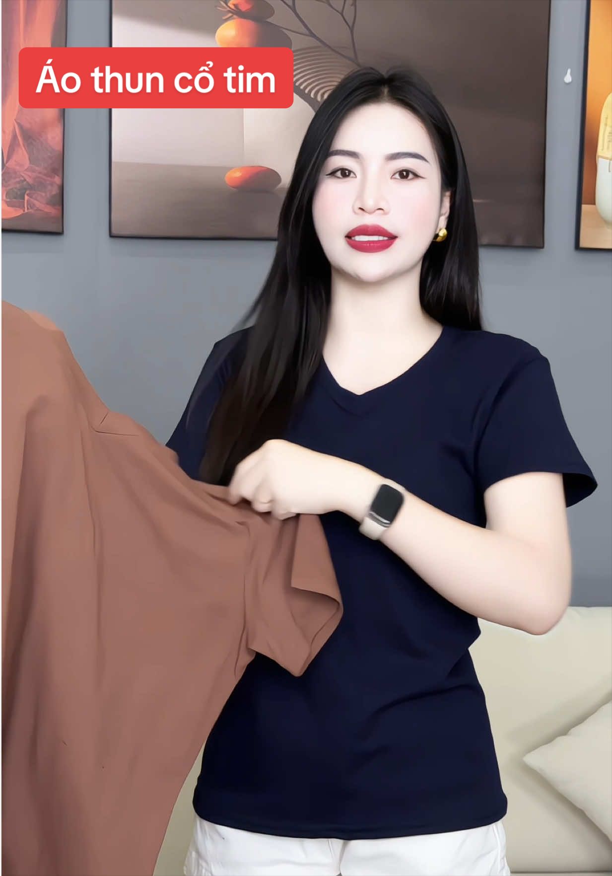 Áo phông cổ tim trẻ trung siu đẹp#aophongcotim #maithom6 #xh #thoitrangnu 