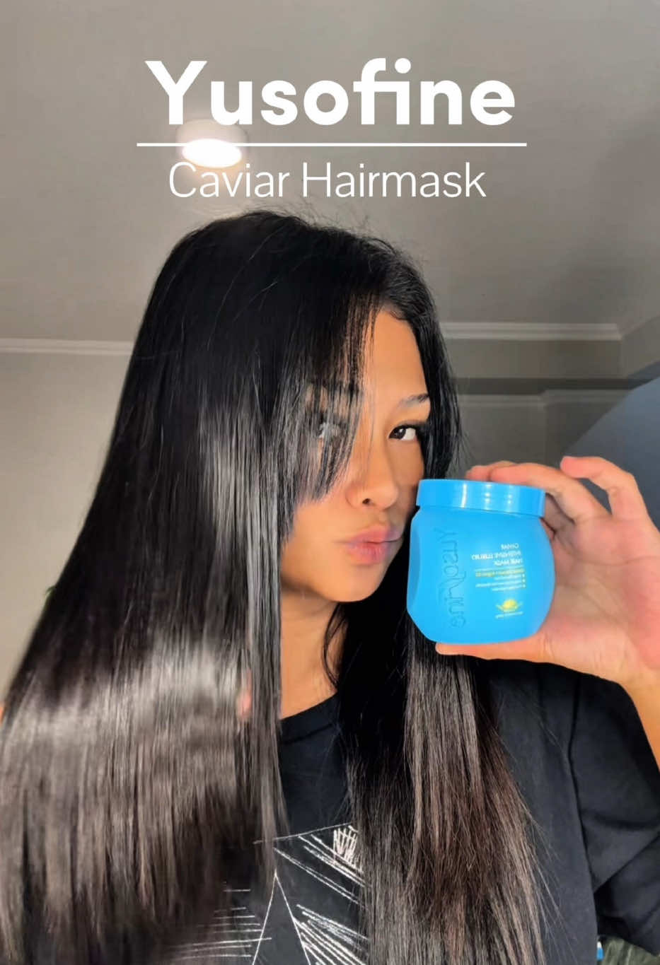 Sobrang kintab Nya din sa hair talaga #yusofinehairmask #caviarhairmask #hairtreatment 