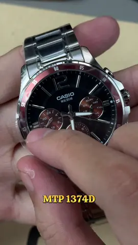 Khắc tên cho anh trai mẫu MTP-1374D , bản nền đen đỏ nổi bật , si.ze 42 #dongho #donghonam #fyp #watch #donghocasio 