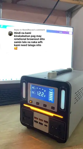 Replying to @MamiiRecoo naka wfh setup na tapos nag brownout? sagot ka ng power station na to ✨ #solarpanel #powerstation #portablepowerstation 