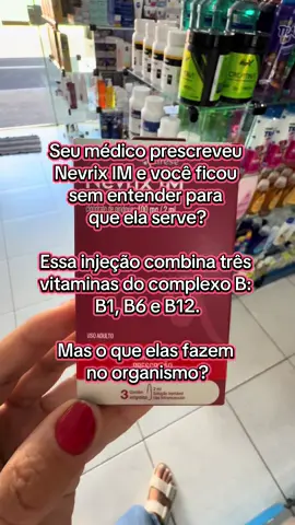 Seu médico prescreveu Nevrix IM? Ela contém vitaminas B1, B6 e B12, importantes para o funcionamento dos nervos. Conteúdo educativo. Não substitui orientação médica. #pílulasparaelas #saudedamulher #nevrix #b12 #VozDosCriadores 