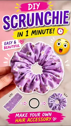 DIY scrunchie tutorial ✨🧵 #DIY #Scrunchie #SewingHack #LifeHack #lifetips 