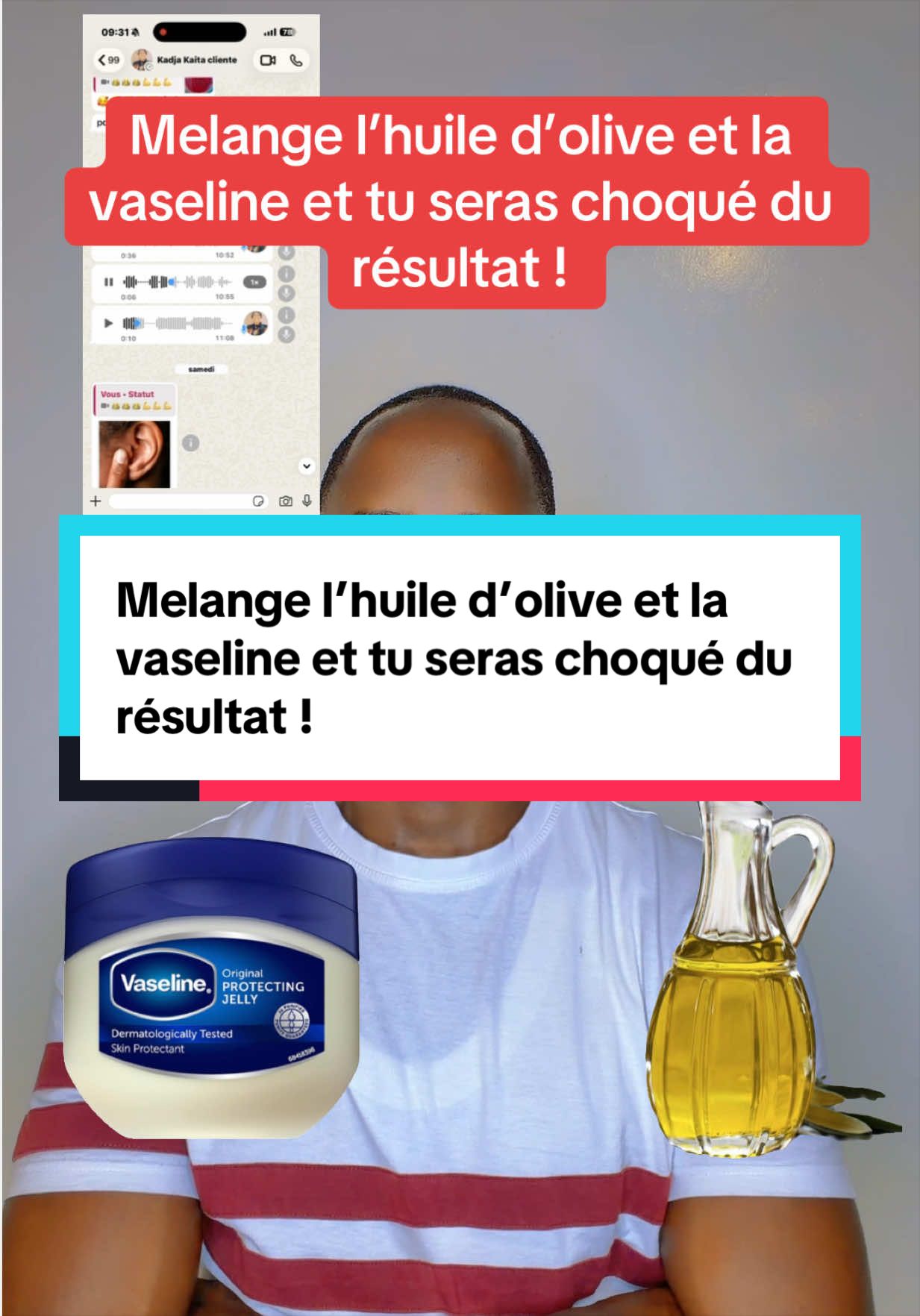 Melange l’huile d’olive et la vaseline et tu seras choqué du résultat !  #vaseline #huile #peau 