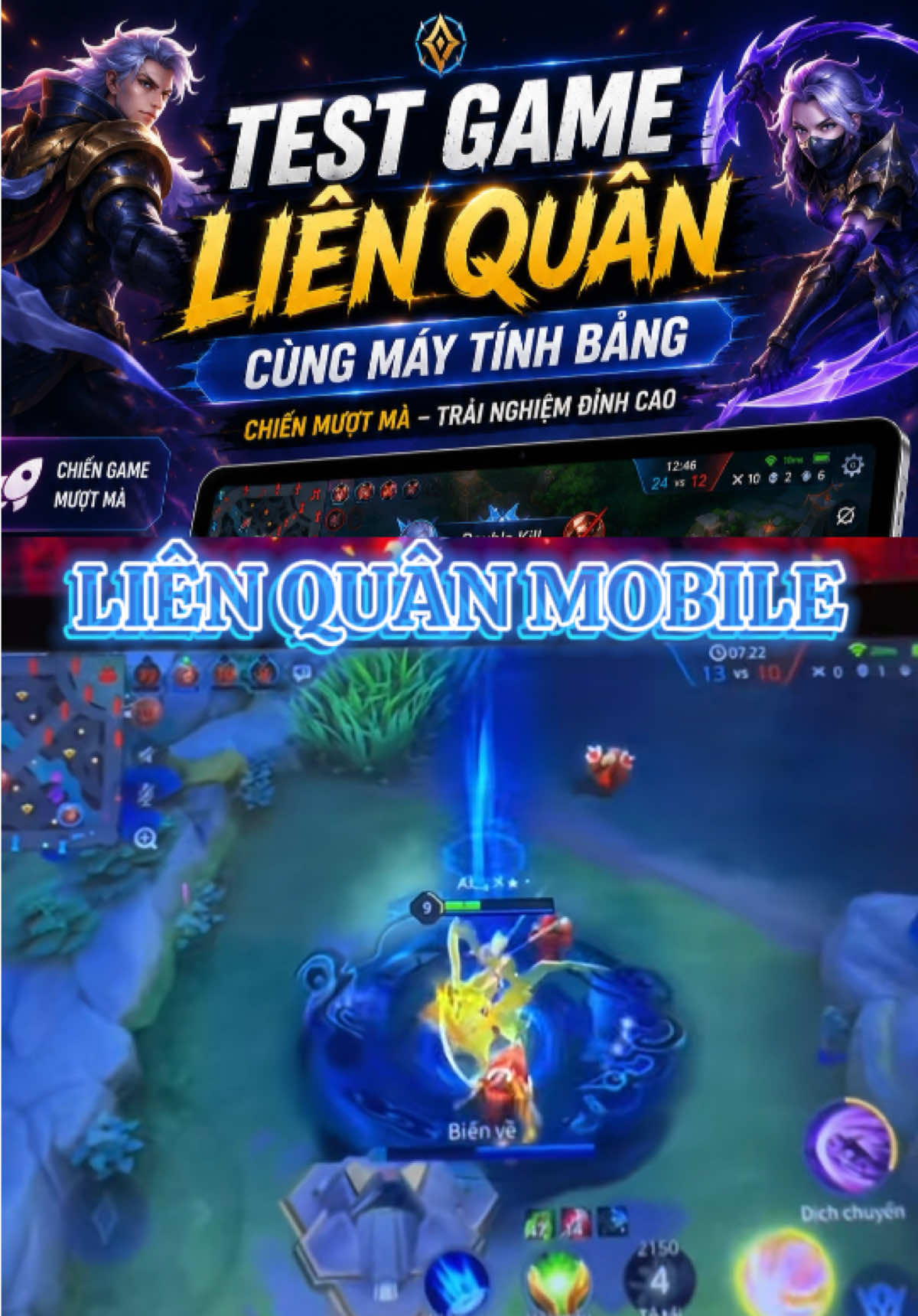 PHA COMBAT LIÊN QUÂN CÙNG MÁY TÍNH BẢNG - SĂN NGAY TẠI LIVE #maytinhbang #tabletpc #thu2freeship #tiktokshop #congnghe 