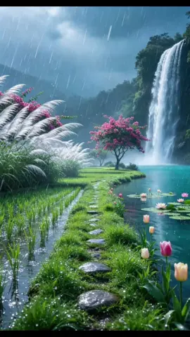 air terjun taman bunga Bougenville #airterjunyangtenang 