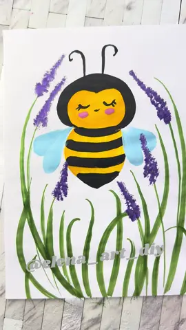 Drawing for kids🎨 summer 🐝 paint drawings 🌸 #drawigwithchildren #Summer #flowers #beautifulpicture #bee 