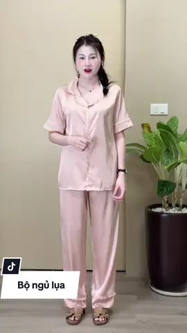 Bộ lụa phối viền ren #bopijamalua #thoitrangnu #LanBun 