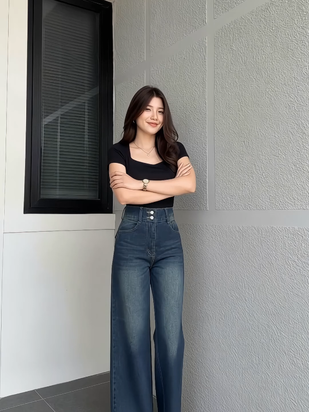 #inspirasioutfit #ootdfashion #jeanshighwaist #fyppppppppppppppppppppppp 