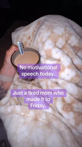 Some weeks are about thriving. Some weeks are about making it to Friday. This was definitely the second one. 🤍 #tiredmom #millennialmom #fridayfeeling #coffeeandchaos #momlife 