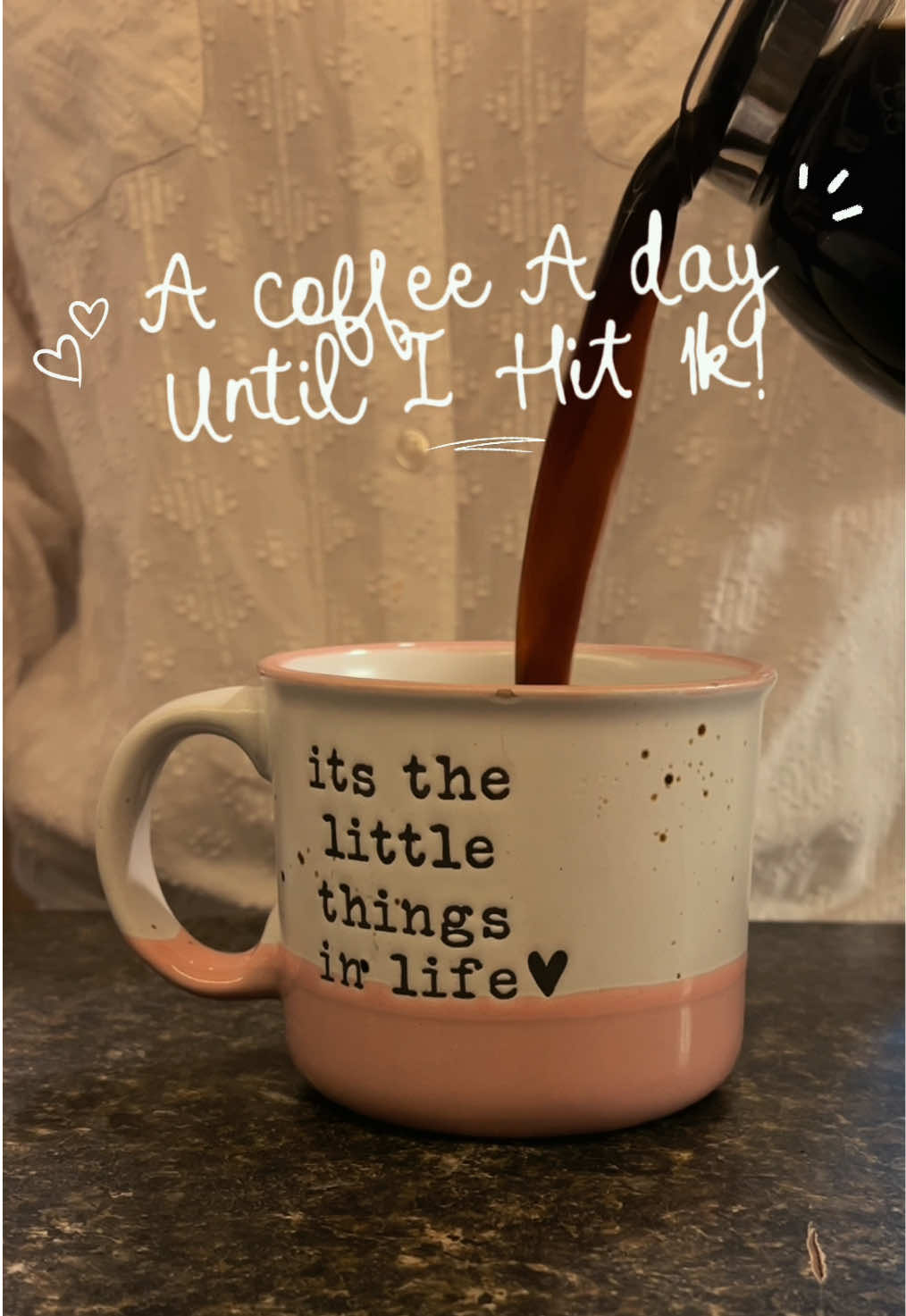 Day 3 of coffee a day until I hit 1K ☕✨ It’s Friday  🙌🏻 and I’m tired-tired. My 15-month-old is still waking up multiple times a night, so sleep has been… optional lately 😅 But I’m still showing up, still posting, still building this little corner of the internet one coffee at a time 🤍 If you’re in a tired season too, we’re in it together. #momlife #coffee #sahm #momsupportingmoms #momtok 